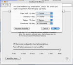 OS X keyboard preferences