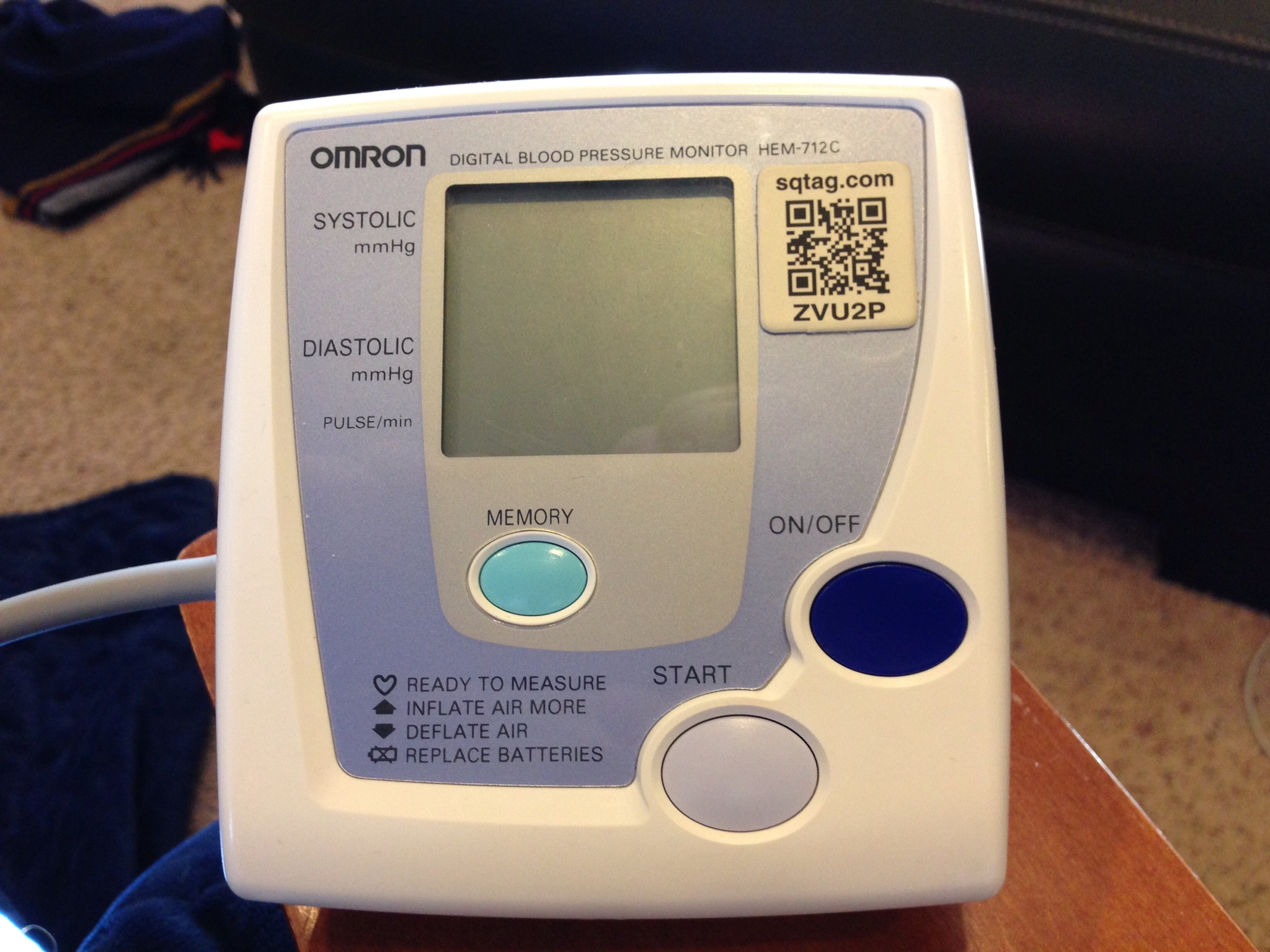 Blood pressure monitor with SquareTag